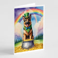 German Shepherd St Patrick's Day Greeting Cards Pack of 8 Blank Cards with Envelopes Whimsical A7 Size 5x7