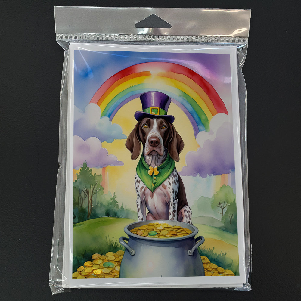 German Shorthaired Pointer St Patrick's Day Greeting Cards Pack of 8 Blank Cards with Envelopes Whimsical A7 Size 5x7