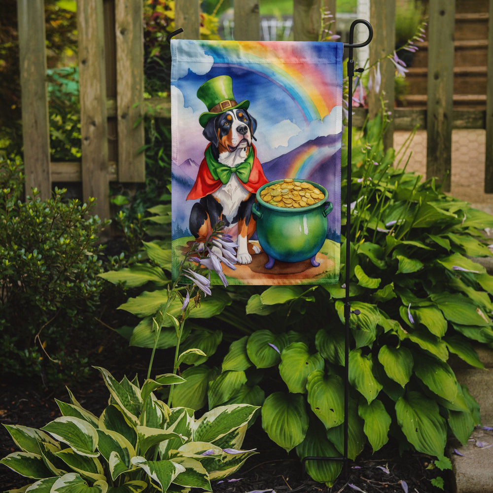 Greater Swiss Mountain Dog St Patrick's Day Garden Flag Mailbox Decorative Yard Banner Outside Patio Artwork for Flower Beds, Garden Size, Multicolor