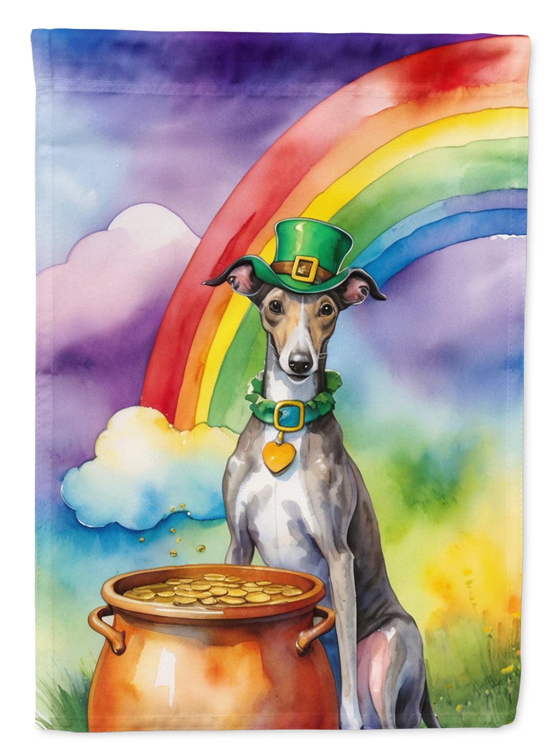 Greyhound St Patrick's Day Garden Flag Mailbox Decorative Yard Banner Outside Patio Artwork for Flower Beds, Garden Size, Multicolor