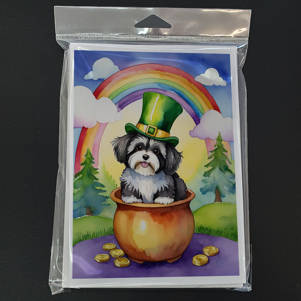 Havanese St Patrick's Day Greeting Cards Pack of 8 Blank Cards with Envelopes Whimsical A7 Size 5x7