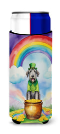 Irish Wolfhound St Patrick's Day Slim Can Hugger , Insulated Foam Hugger for 12 oz Slim Cans, Beer Bottles & Water Bottles, Printed in USA