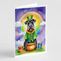 Kerry Blue Terrier St Patrick's Day Greeting Cards Pack of 8 Blank Cards with Envelopes Whimsical A7 Size 5x7