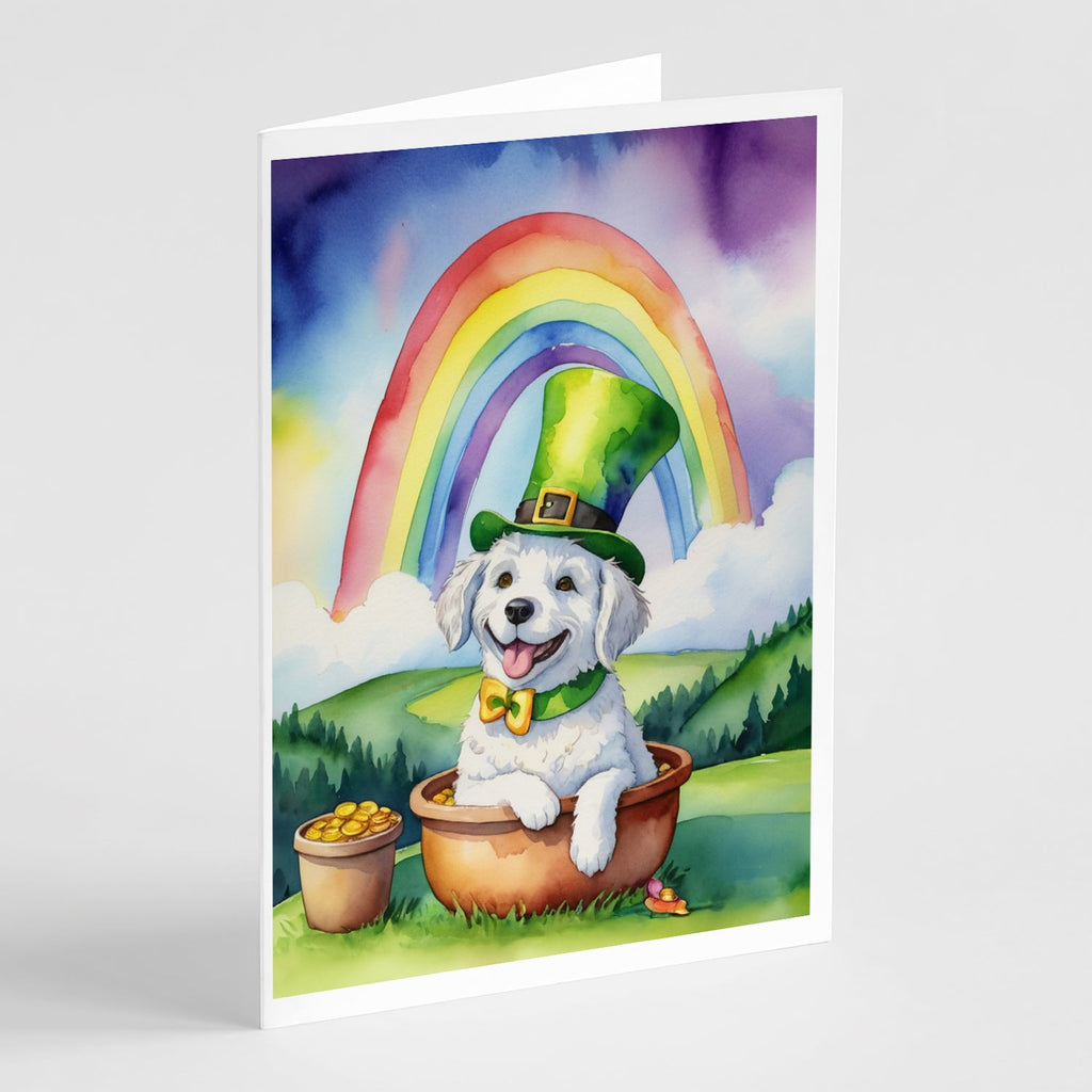 Kuvasz St Patrick's Day Greeting Cards Pack of 8 Blank Cards with Envelopes Whimsical A7 Size 5x7