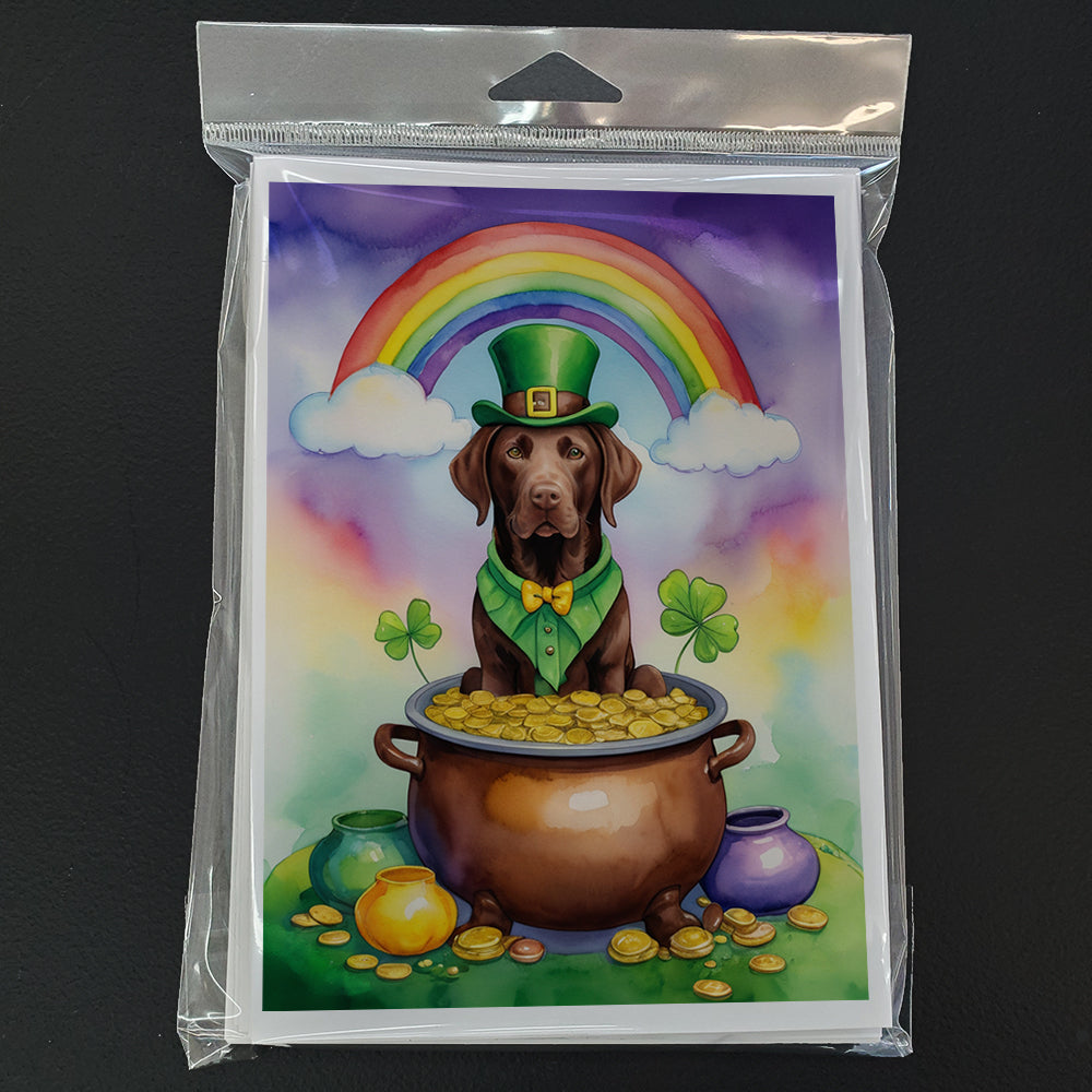 Labrador Retriever St Patrick's Day Greeting Cards Pack of 8 Blank Cards with Envelopes Whimsical A7 Size 5x7
