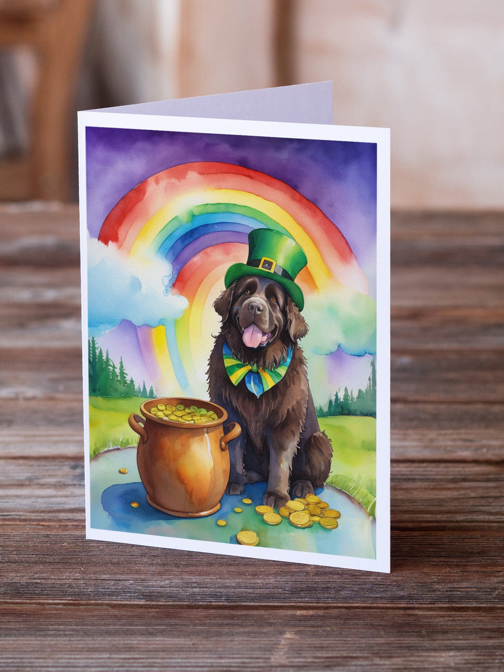 Newfoundland St Patrick's Day Greeting Cards Pack of 8 Blank Cards with Envelopes Whimsical A7 Size 5x7
