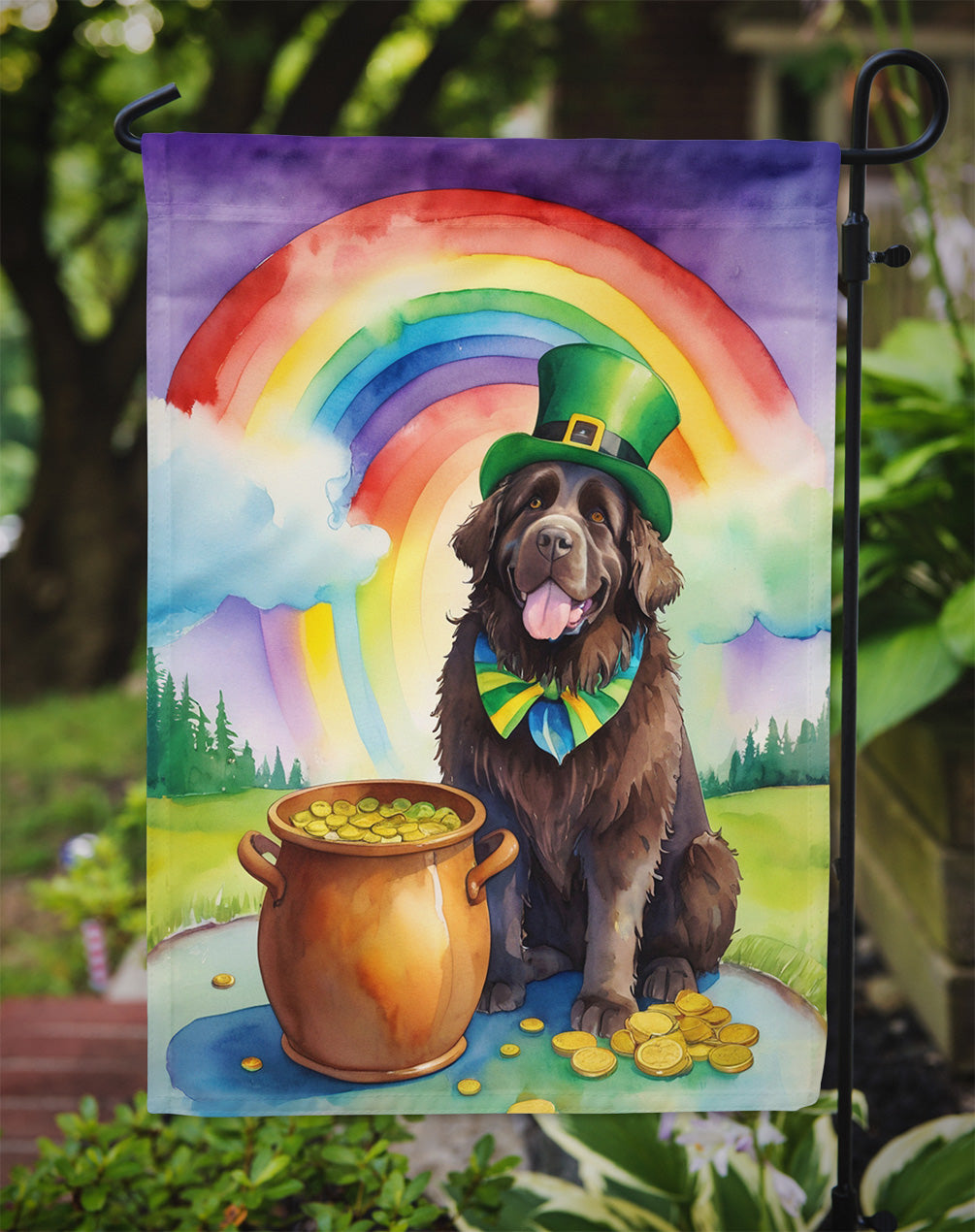 Newfoundland St Patrick's Day Garden Flag Mailbox Decorative Yard Banner Outside Patio Artwork for Flower Beds, Garden Size, Multicolor