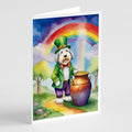 Old English Sheepdog St Patrick's Day Greeting Cards Pack of 8 Blank Cards with Envelopes Whimsical A7 Size 5x7