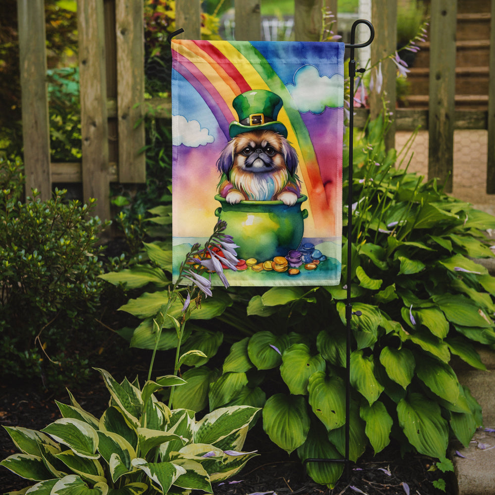 Pekingese St Patrick's Day Garden Flag Mailbox Decorative Yard Banner Outside Patio Artwork for Flower Beds, Garden Size, Multicolor