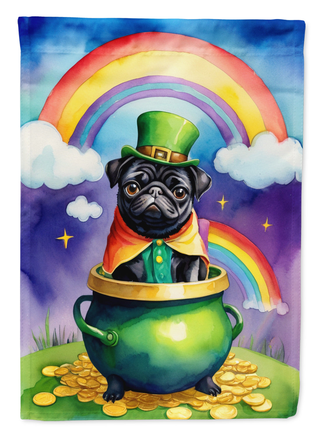 Pug St Patrick's Day Garden Flag Mailbox Decorative Yard Banner Outside Patio Artwork for Flower Beds, Garden Size, Multicolor