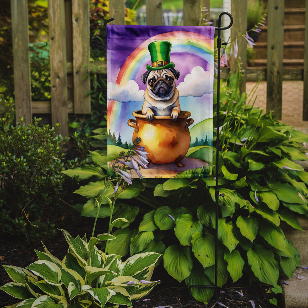 Pug St Patrick's Day Garden Flag Mailbox Decorative Yard Banner Outside Patio Artwork for Flower Beds, Garden Size, Multicolor