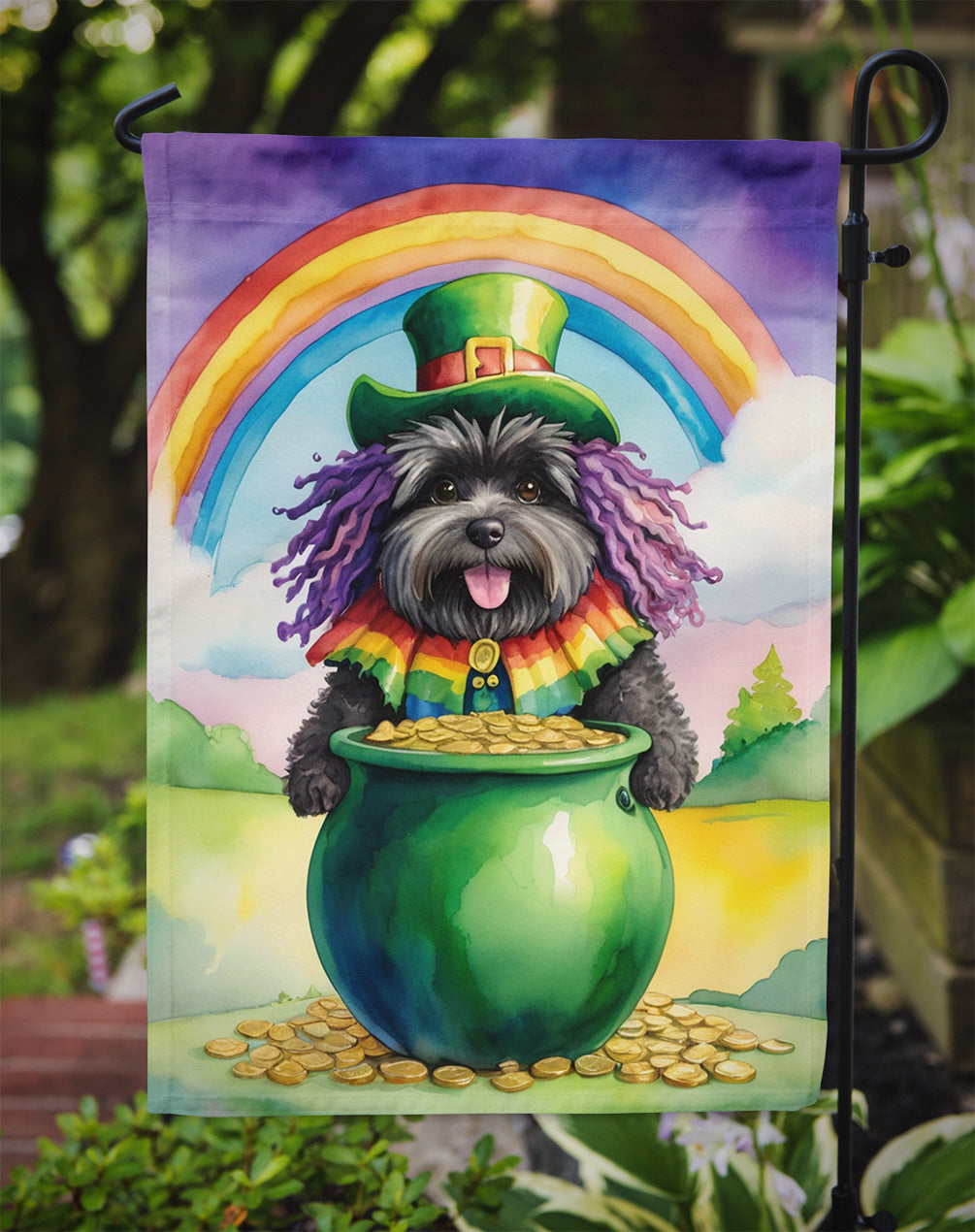 Puli St Patrick's Day Garden Flag Mailbox Decorative Yard Banner Outside Patio Artwork for Flower Beds, Garden Size, Multicolor