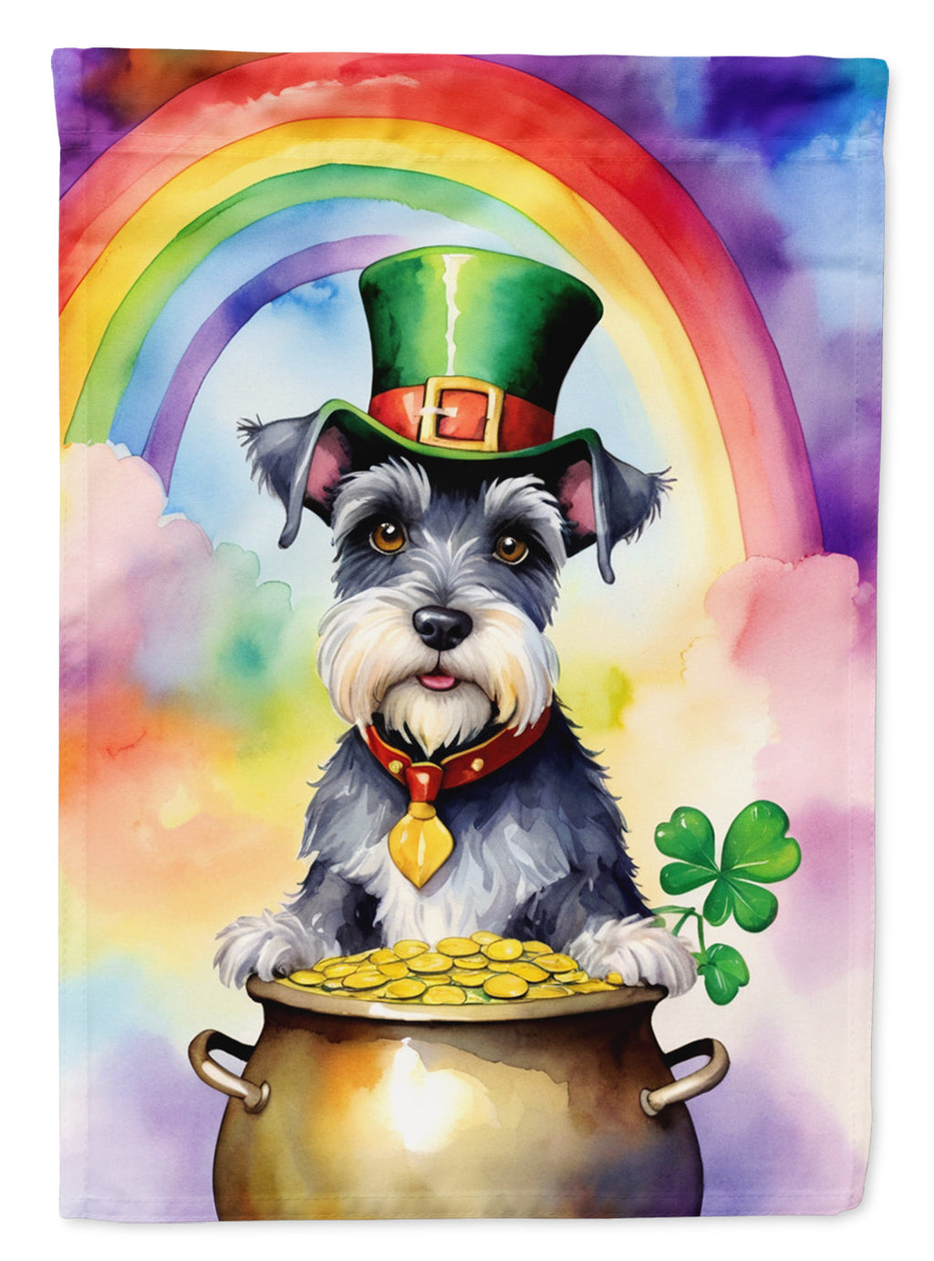 Schnauzer St Patrick's Day Garden Flag Mailbox Decorative Yard Banner Outside Patio Artwork for Flower Beds, Garden Size, Multicolor