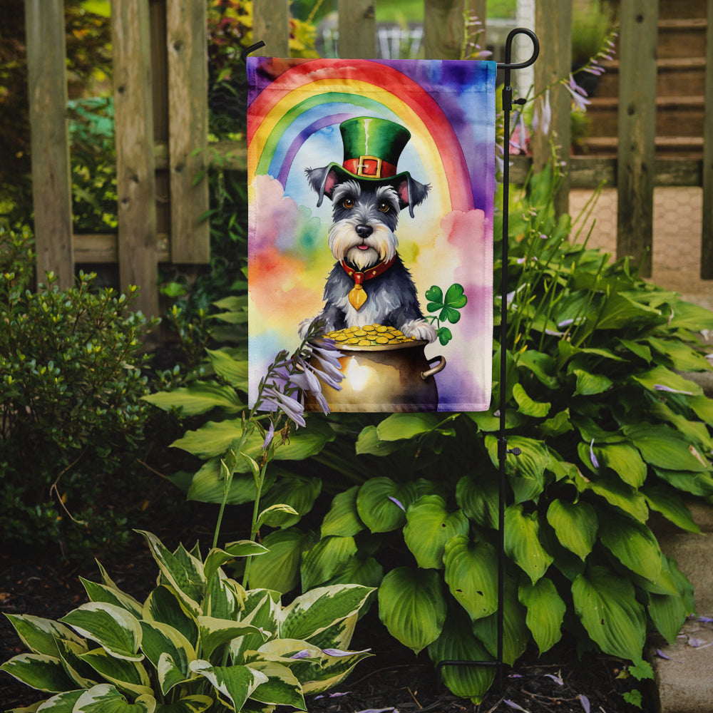 Schnauzer St Patrick's Day Garden Flag Mailbox Decorative Yard Banner Outside Patio Artwork for Flower Beds, Garden Size, Multicolor