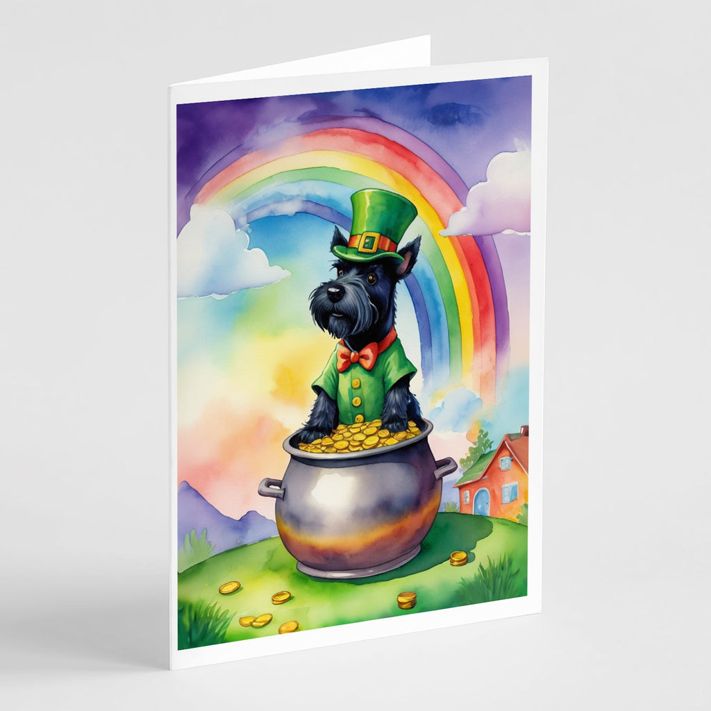 Scottish Terrier St Patrick's Day Greeting Cards Pack of 8 Blank Cards with Envelopes Whimsical A7 Size 5x7
