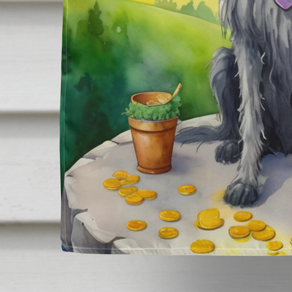 Scottish Deerhound St Patrick's Day House Flag 28x40 Porch Sleeve Pole Decorative Outside Yard Banner Artwork Wall Hanging, Polyester