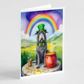 Scottish Deerhound St Patrick's Day Greeting Cards Pack of 8 Blank Cards with Envelopes Whimsical A7 Size 5x7