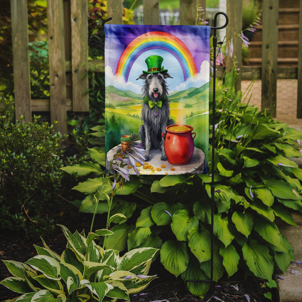 Scottish Deerhound St Patrick's Day Garden Flag Mailbox Decorative Yard Banner Outside Patio Artwork for Flower Beds, Garden Size, Multicolor