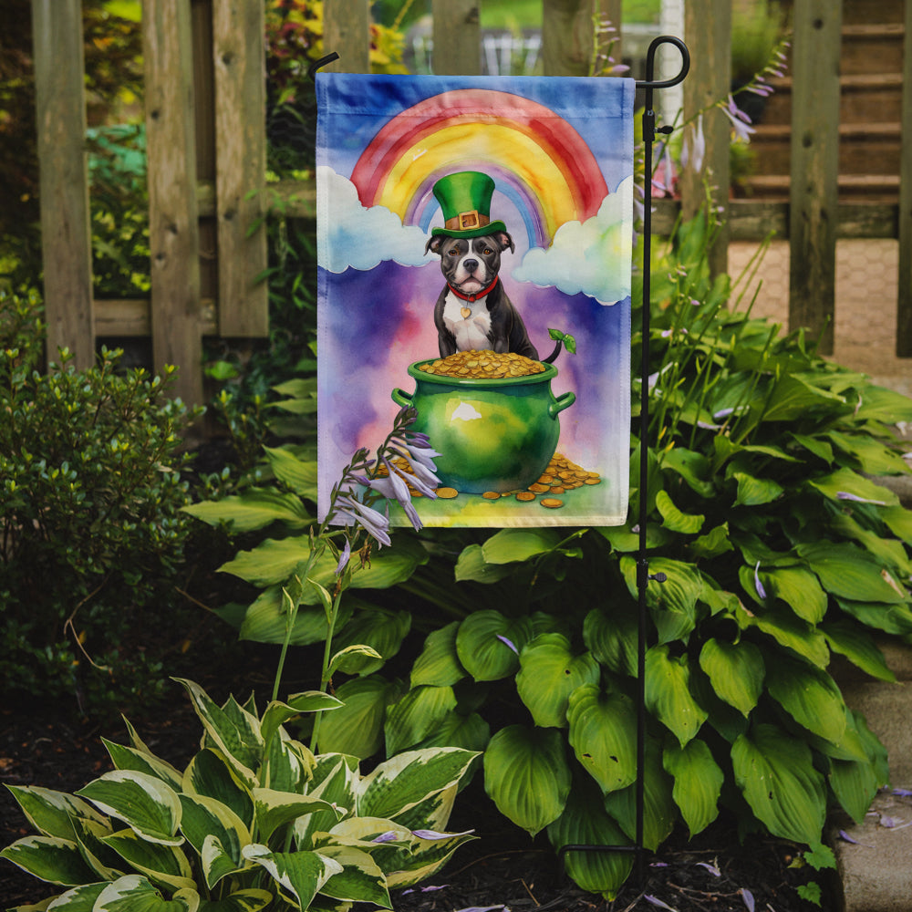 Staffordshire Bull Terrier St Patrick's Day Garden Flag Mailbox Decorative Yard Banner Outside Patio Artwork for Flower Beds, Garden Size, Multicolor