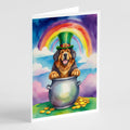 Tibetan Mastiff St Patrick's Day Greeting Cards Pack of 8 Blank Cards with Envelopes Whimsical A7 Size 5x7