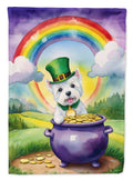 Westie St Patrick's Day House Flag 28x40 Porch Sleeve Pole Decorative Outside Yard Banner Artwork Wall Hanging, Polyester