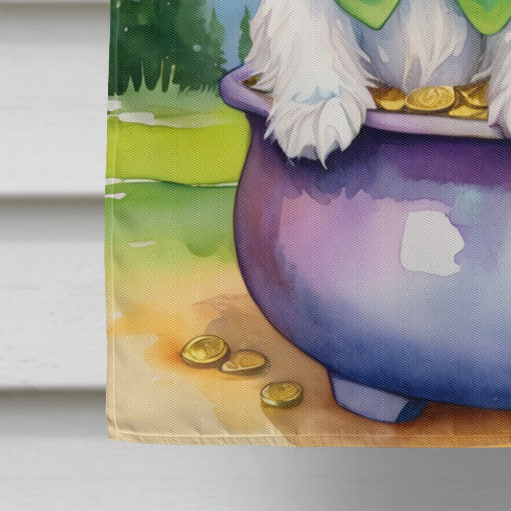 Westie St Patrick's Day House Flag 28x40 Porch Sleeve Pole Decorative Outside Yard Banner Artwork Wall Hanging, Polyester