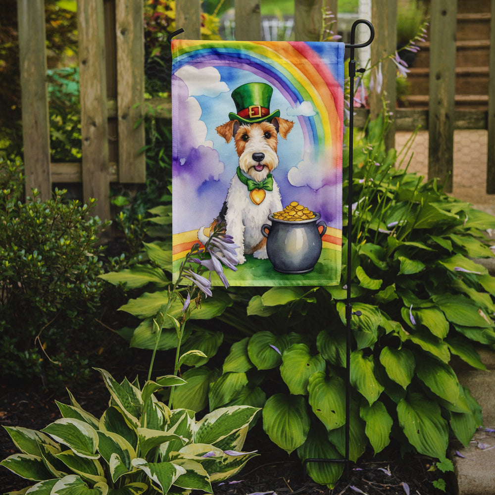 Fox Terrier St Patrick's Day Garden Flag Mailbox Decorative Yard Banner Outside Patio Artwork for Flower Beds, Garden Size, Multicolor
