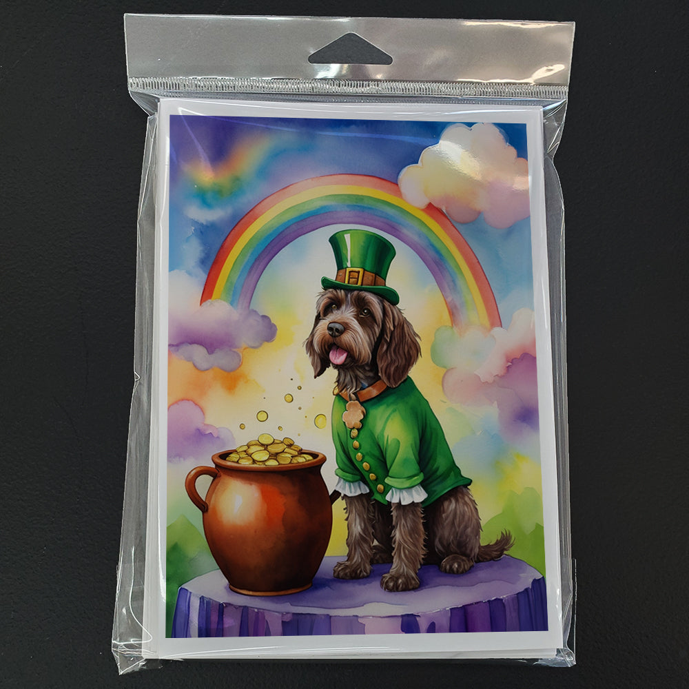 Wirehaired Pointing Griffon St Patrick's Day Greeting Cards Pack of 8 Blank Cards with Envelopes Whimsical A7 Size 5x7