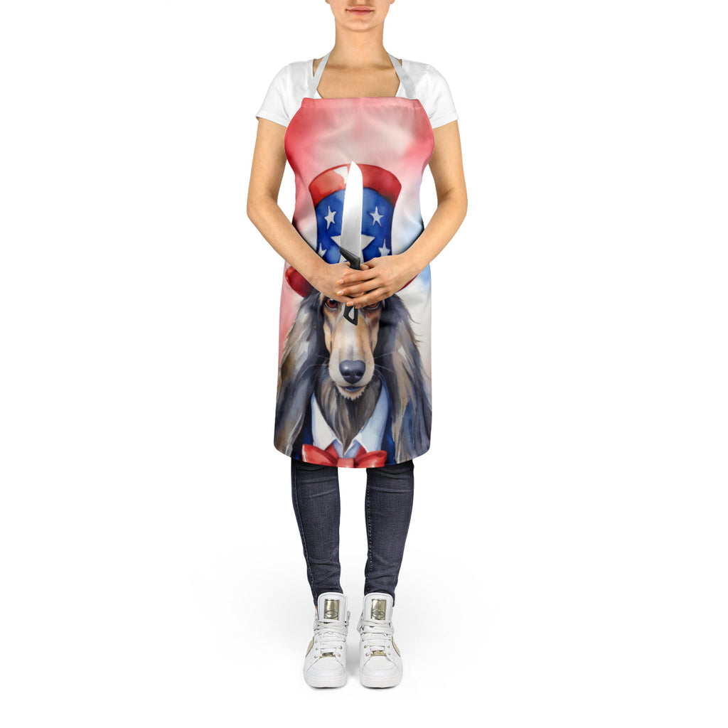 Afghan Hound Patriotic American Apron Cooking Kitchen Server Baking Crafts Gardening for Adult Women Men, Unisex, Large, Multicolor