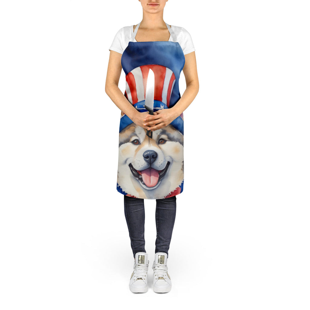 Akita Patriotic American Apron Cooking Kitchen Server Baking Crafts Gardening for Adult Women Men, Unisex, Large, Multicolor
