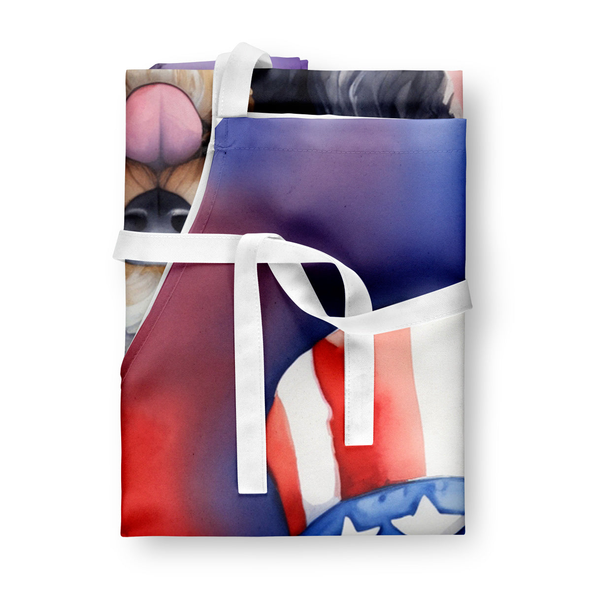 Bernedoodle Patriotic American Apron Cooking Kitchen Server Baking Crafts Gardening for Adult Women Men, Unisex, Large, Multicolor