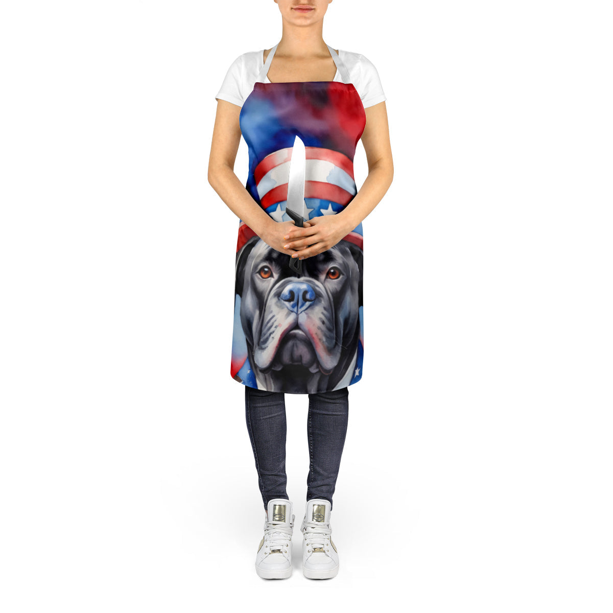 Cane Corso Patriotic American Apron Cooking Kitchen Server Baking Crafts Gardening for Adult Women Men, Unisex, Large, Multicolor