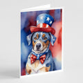 Catahoula Patriotic American Greeting Cards Pack of 8 Blank Cards with Envelopes Whimsical A7 Size 5x7