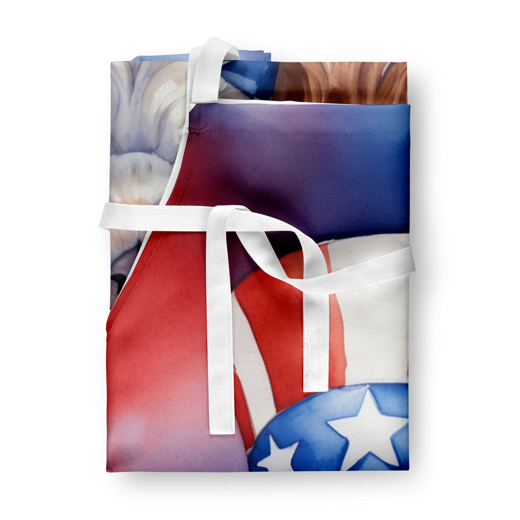 Cavalier Spaniel Patriotic American Apron Cooking Kitchen Server Baking Crafts Gardening for Adult Women Men, Unisex, Large, Multicolor
