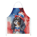 Cavalier Spaniel Patriotic American Apron Cooking Kitchen Server Baking Crafts Gardening for Adult Women Men, Unisex, Large, Multicolor