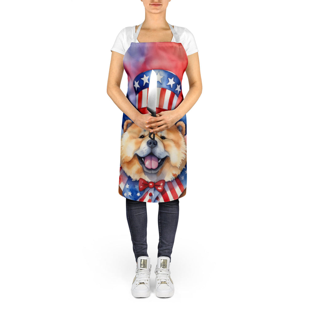 Chow Chow Patriotic American Apron Cooking Kitchen Server Baking Crafts Gardening for Adult Women Men, Unisex, Large, Multicolor