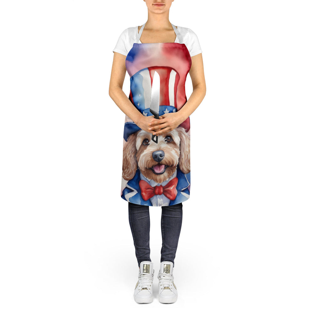 Cockapoo Patriotic American Apron Cooking Kitchen Server Baking Crafts Gardening for Adult Women Men, Unisex, Large, Multicolor