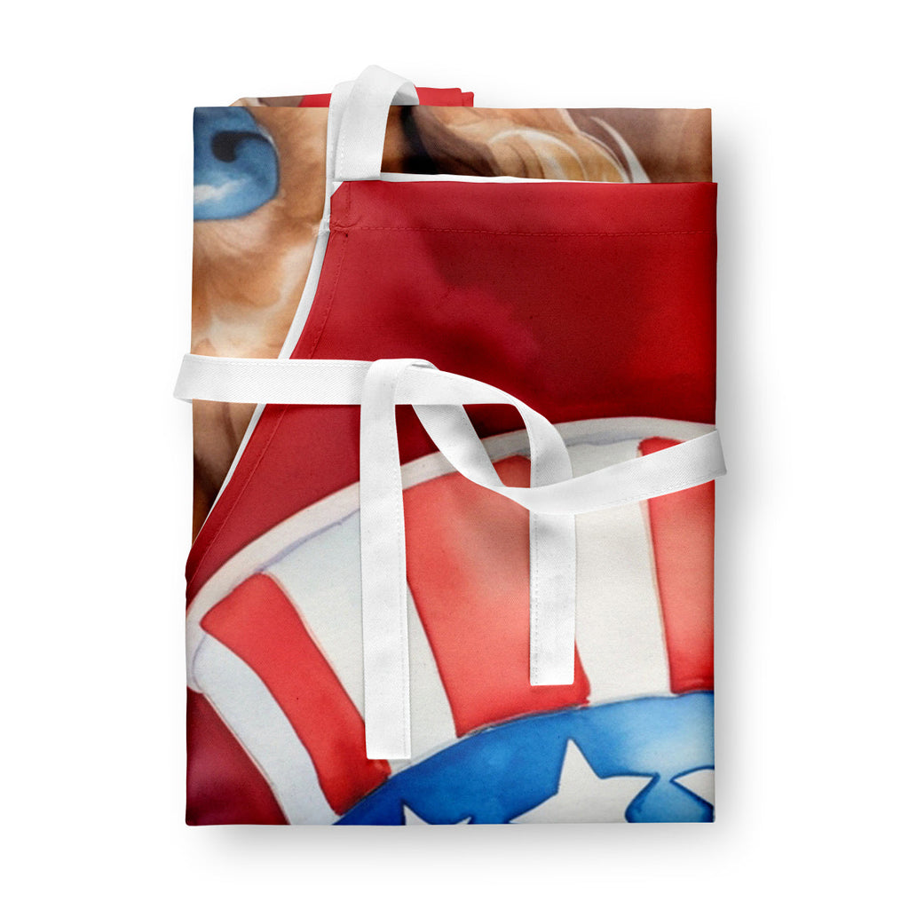 Cocker Spaniel Patriotic American Apron Cooking Kitchen Server Baking Crafts Gardening for Adult Women Men, Unisex, Large, Multicolor