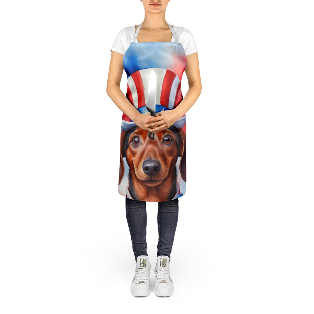 Dachshund Patriotic American Apron Cooking Kitchen Server Baking Crafts Gardening for Adult Women Men, Unisex, Large, Multicolor