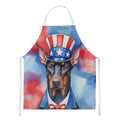 Doberman Pinscher Patriotic American Apron Cooking Kitchen Server Baking Crafts Gardening for Adult Women Men, Unisex, Large, Multicolor