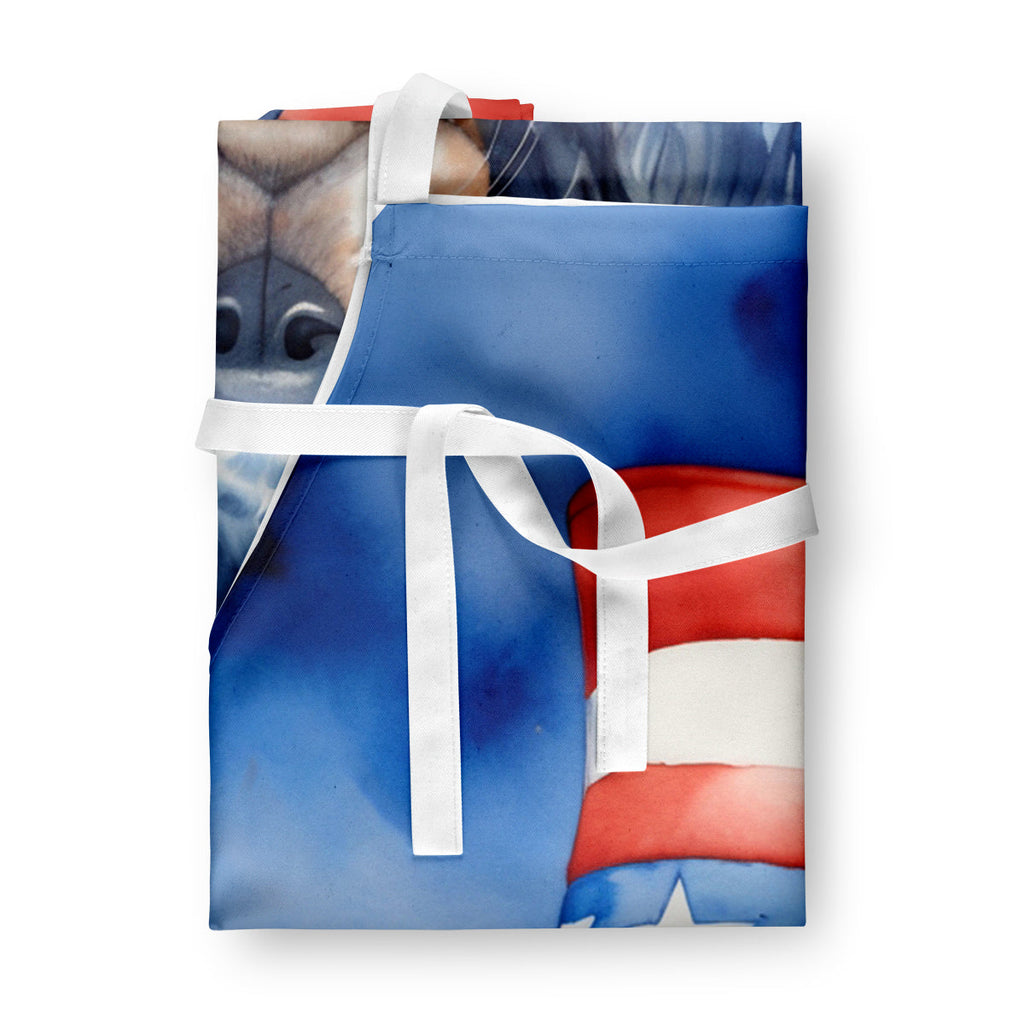 English Cocker Spaniel Patriotic American Apron Cooking Kitchen Server Baking Crafts Gardening for Adult Women Men, Unisex, Large, Multicolor
