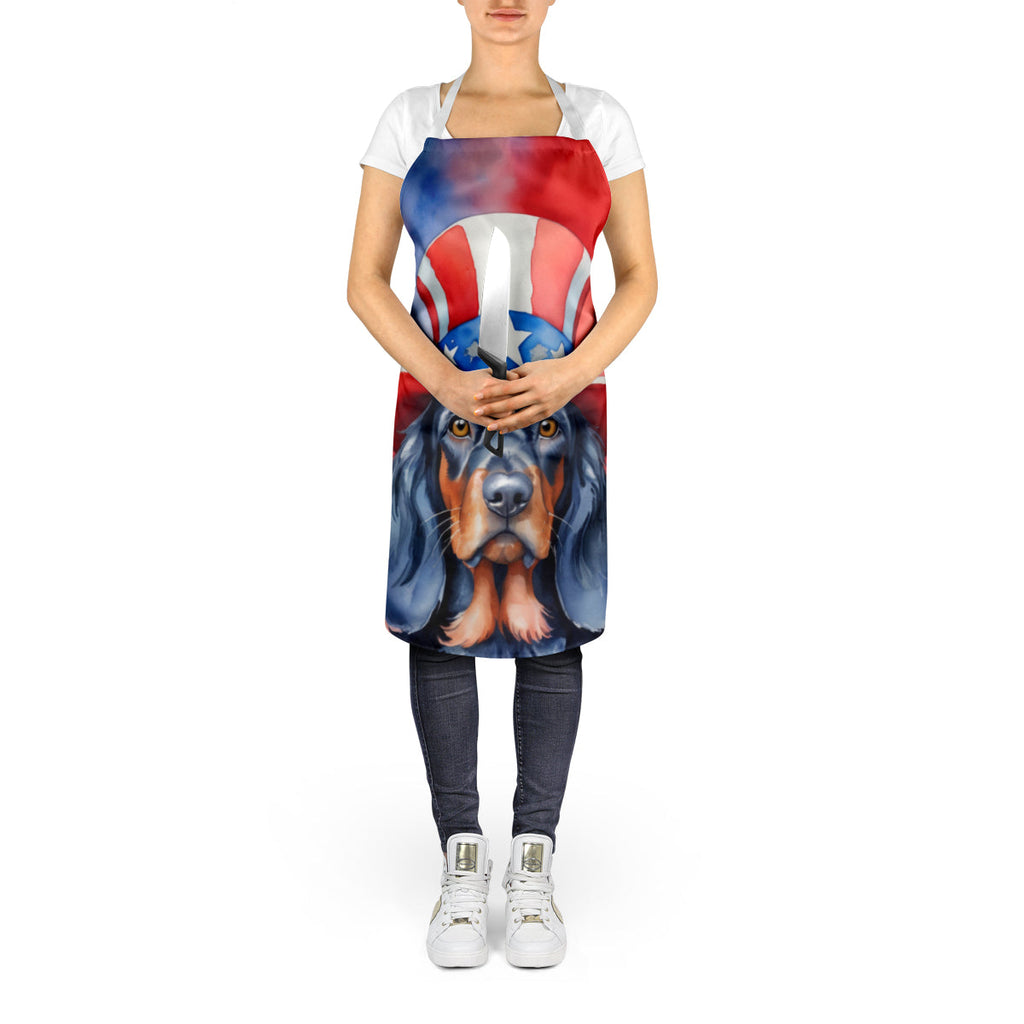 Gordon Setter Patriotic American Apron Cooking Kitchen Server Baking Crafts Gardening for Adult Women Men, Unisex, Large, Multicolor