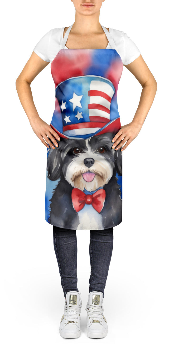 Havanese Patriotic American Apron Cooking Kitchen Server Baking Crafts Gardening for Adult Women Men, Unisex, Large, Multicolor