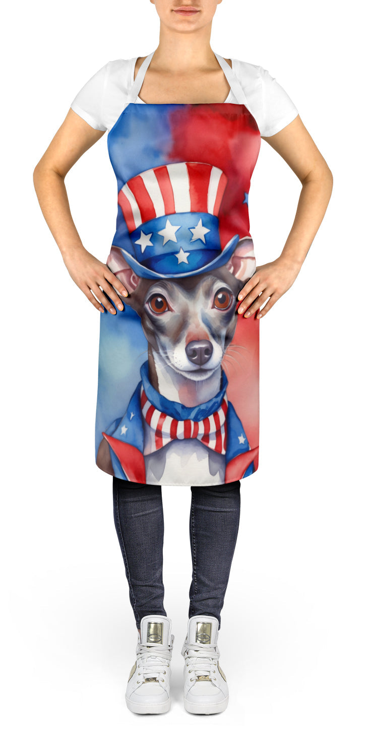 Italian Greyhound Patriotic American Apron Cooking Kitchen Server Baking Crafts Gardening for Adult Women Men, Unisex, Large, Multicolor