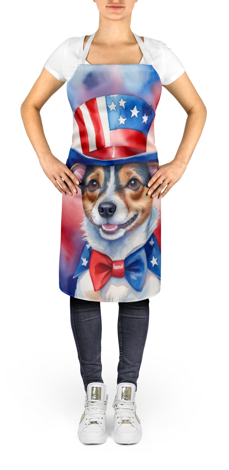 Jack Russell Terrier Patriotic American Apron Cooking Kitchen Server Baking Crafts Gardening for Adult Women Men, Unisex, Large, Multicolor