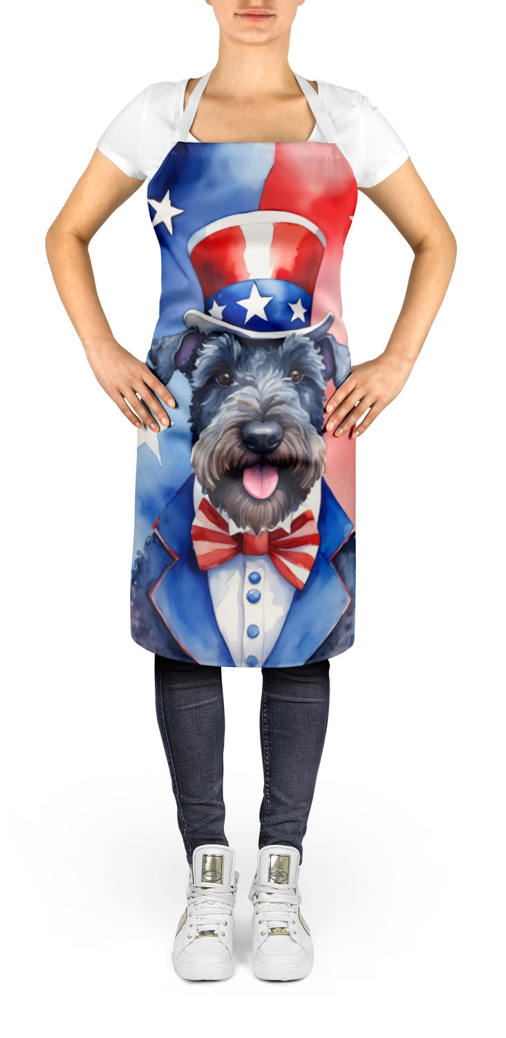 Kerry Blue Terrier Patriotic American Apron Cooking Kitchen Server Baking Crafts Gardening for Adult Women Men, Unisex, Large, Multicolor