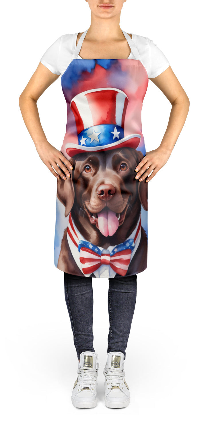 Labrador Retriever Patriotic American Apron Cooking Kitchen Server Baking Crafts Gardening for Adult Women Men, Unisex, Large, Multicolor