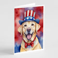 Labrador Retriever Patriotic American Greeting Cards Pack of 8 Blank Cards with Envelopes Whimsical A7 Size 5x7