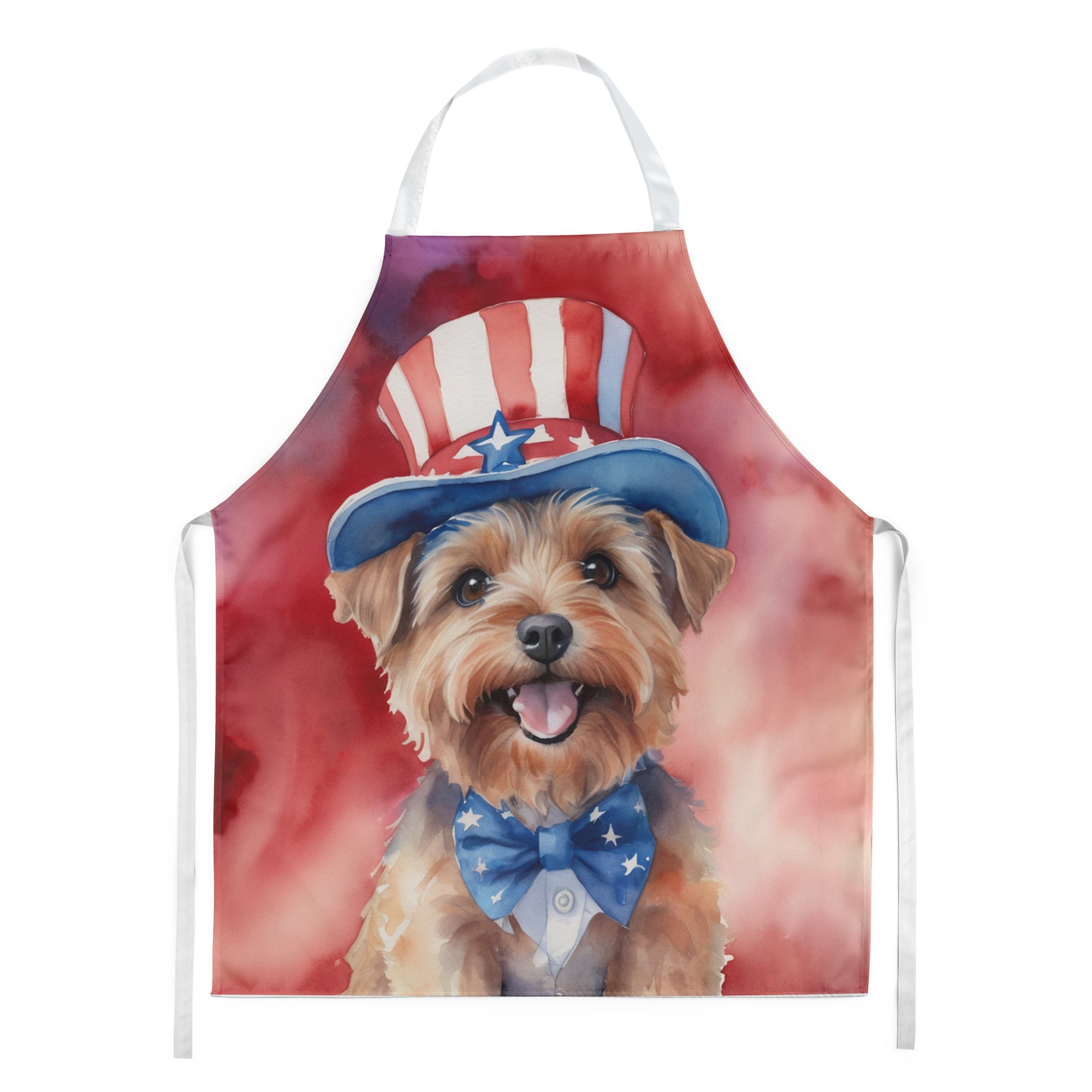 Norfolk Terrier Patriotic American Apron Cooking Kitchen Server Baking Crafts Gardening for Adult Women Men, Unisex, Large, Multicolor