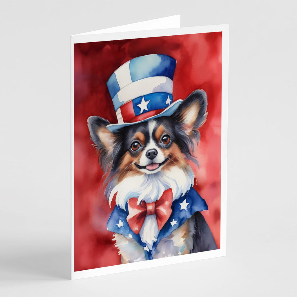 Papillon Patriotic American Greeting Cards Pack of 8 Blank Cards with Envelopes Whimsical A7 Size 5x7